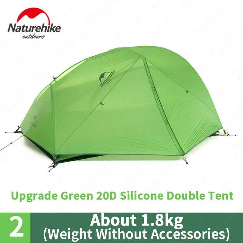 Naturehike Upgraded Star River Camping Tent - Ultralight 2 Person, 4 Season - 20D Silicone, Waterproof