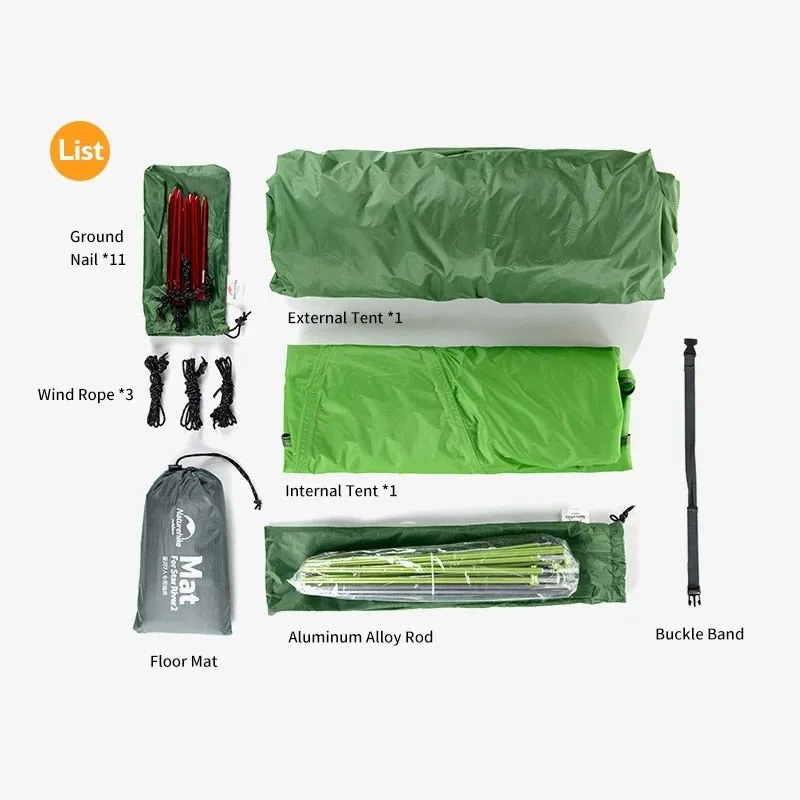 Naturehike Upgraded Star River Camping Tent - Ultralight 2 Person, 4 Season - 20D Silicone, Waterproof