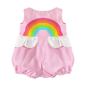 Over the Rainbow Bubble Romper - Sunset Pink