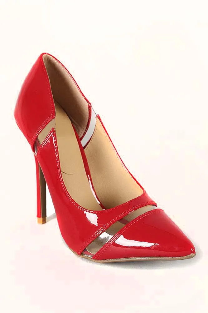 Patent Lucite Trim Pointy Toe Rockabilly Pin-up Pump