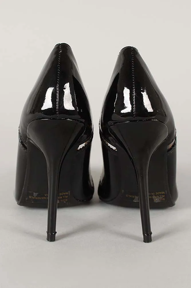 Patent Lucite Trim Pointy Toe Rockabilly Pin-up Pump