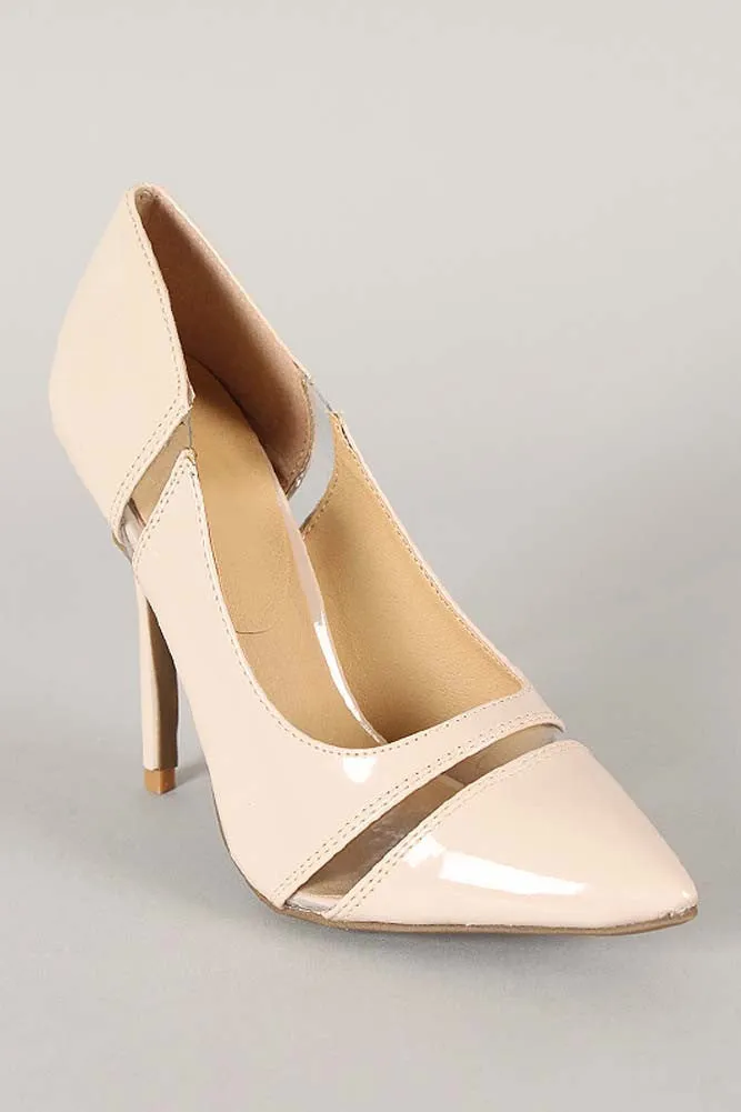 Patent Lucite Trim Pointy Toe Rockabilly Pin-up Pump