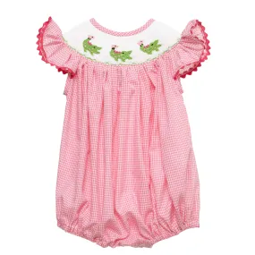 Pink Smocked Alligator Romper