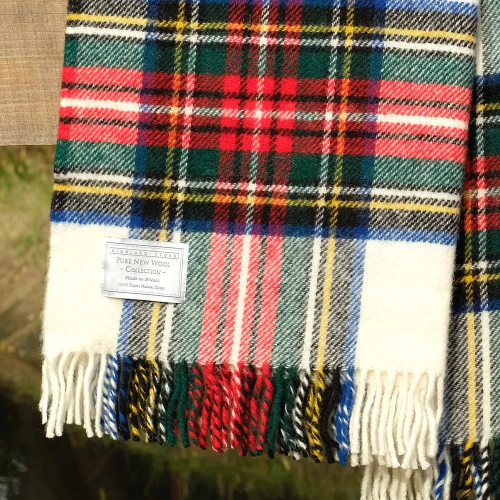 Pure Wool Blanket in Dress Stewart Tartan