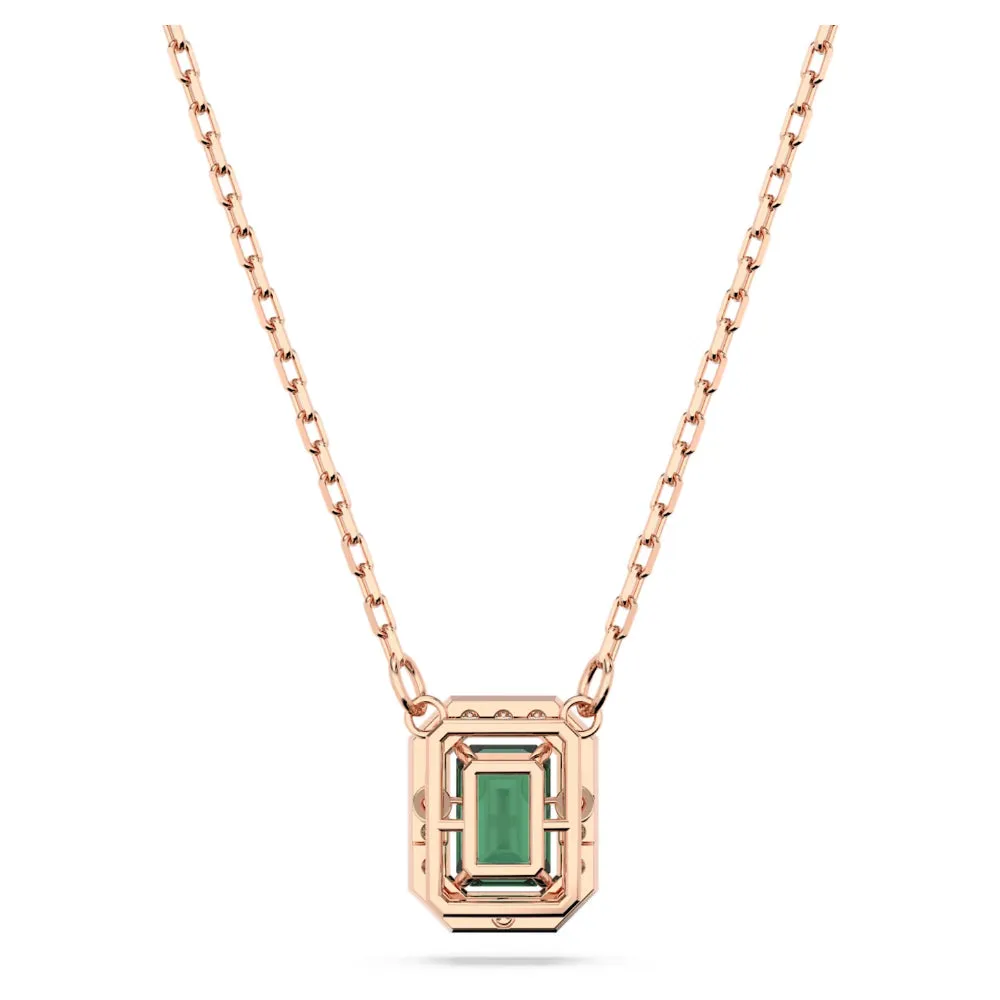 "Swarovski Millenia necklace Octagon cut, Green, Rose gold-tone plated"