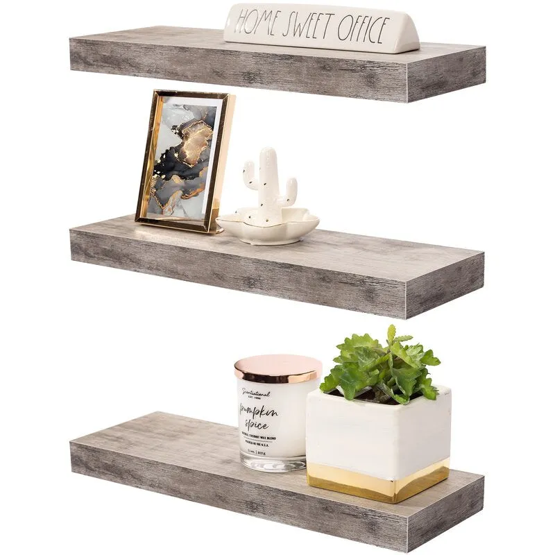 Rigua 3 Tier Rectangle Wood Floating Shelf