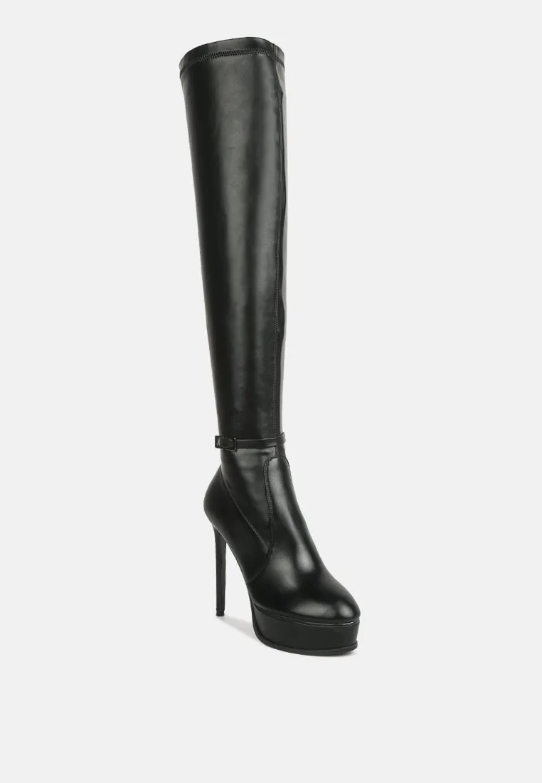 Twinkles Patent Stiletto Heeled Long Boots By Ruw