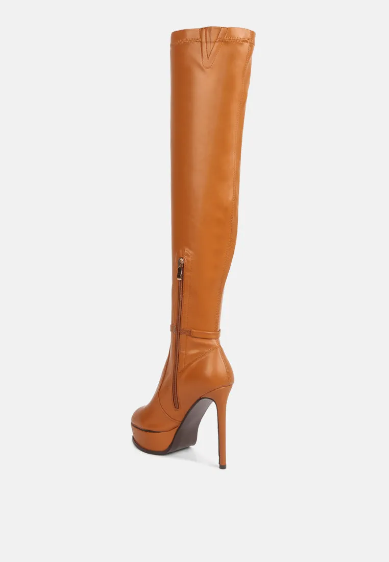 Twinkles Patent Stiletto Heeled Long Boots By Ruw