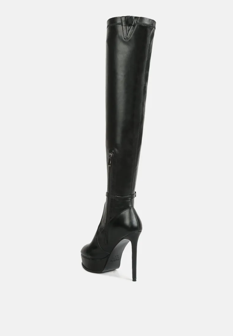 Twinkles Patent Stiletto Heeled Long Boots By Ruw