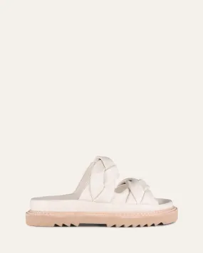 VENUS FLAT SLIDES OFF WHITE LEATHER