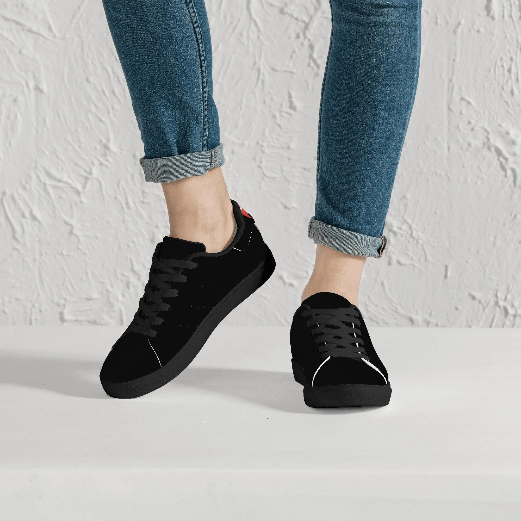 Women's FCS Low Top Black Leather Sneakers