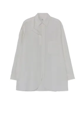 [Y's-Black Name]KHADI TAPE SNAP SHIRT