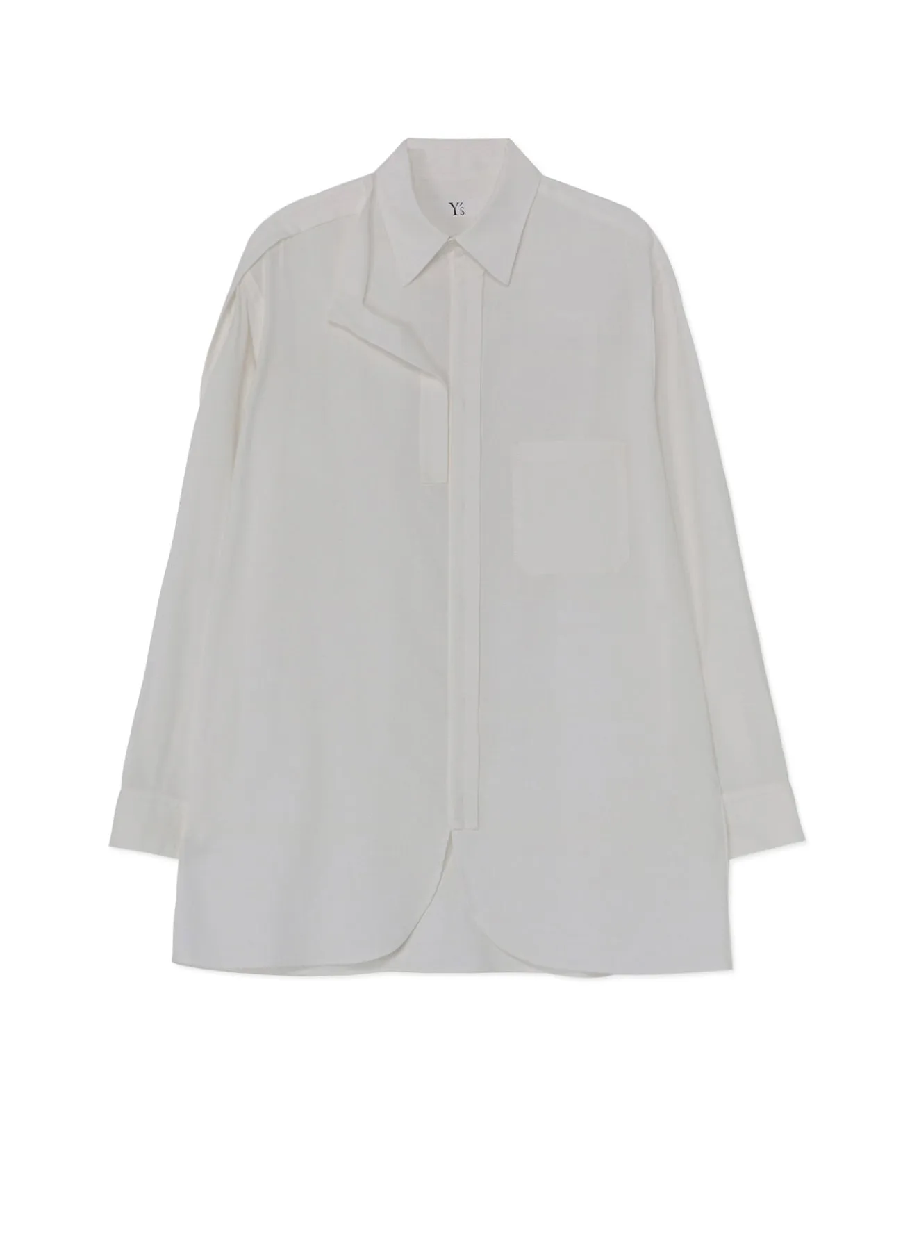 [Y's-Black Name]KHADI TAPE SNAP SHIRT