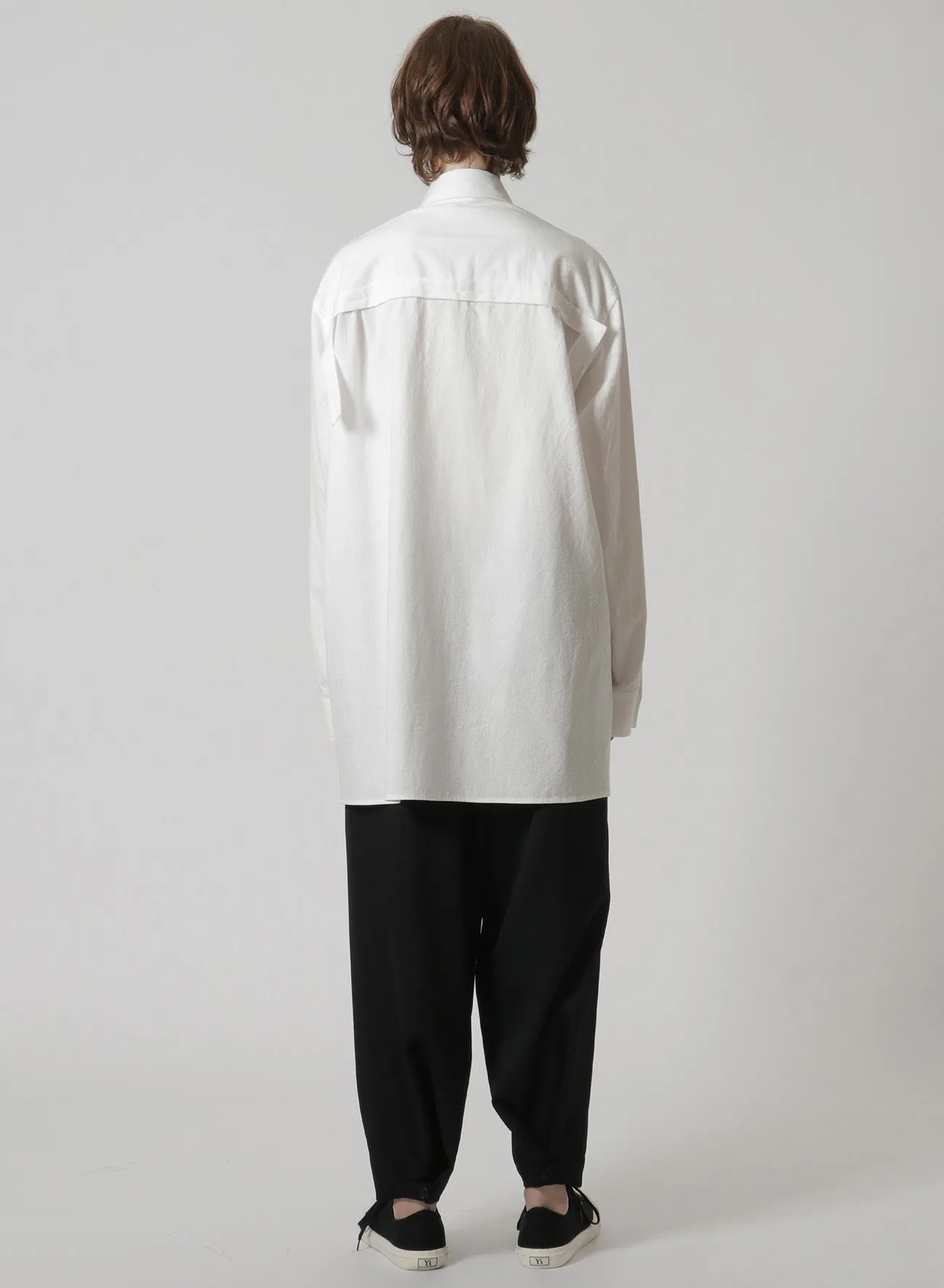 [Y's-Black Name]KHADI TAPE SNAP SHIRT